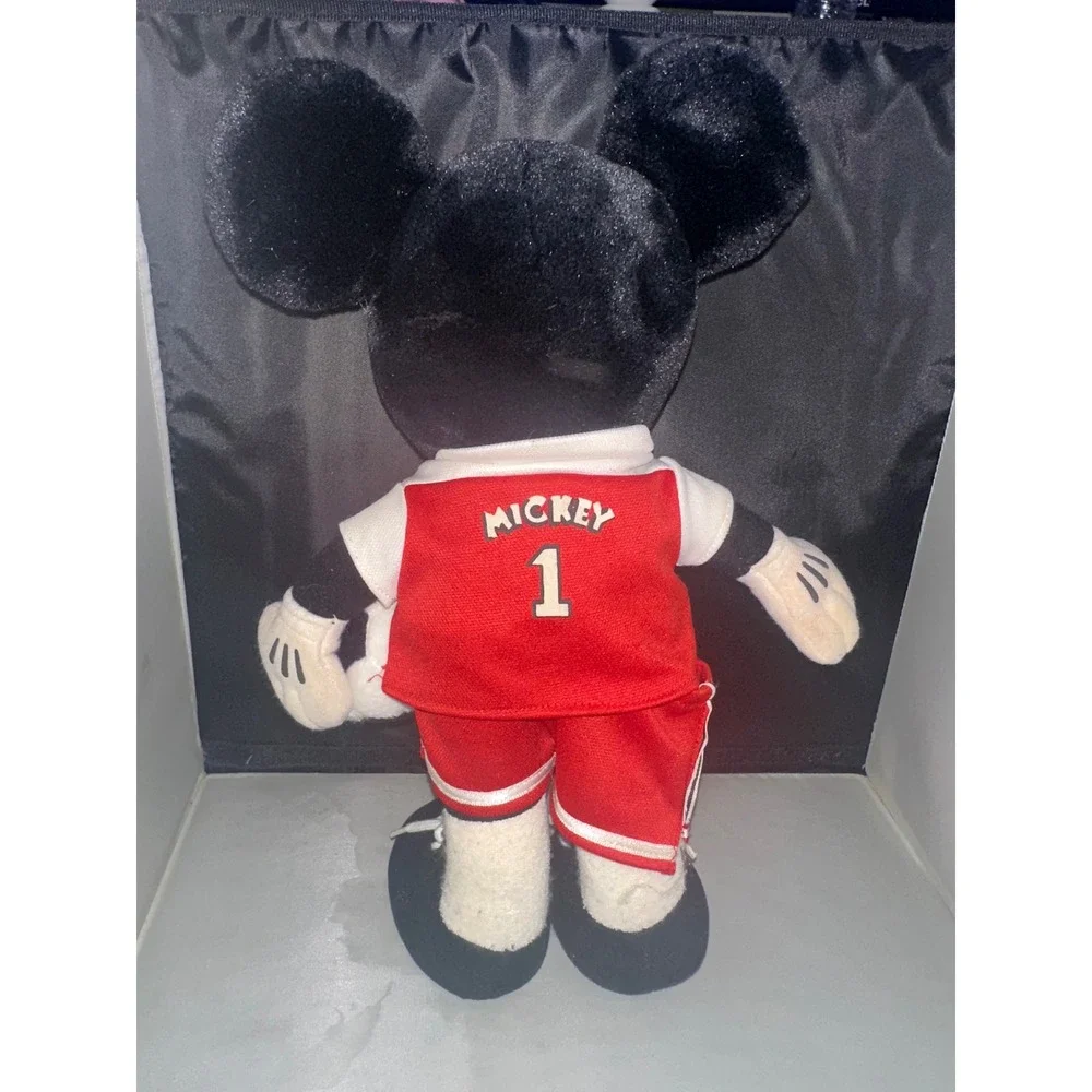 Disney Mickey Mouse Soccer Plush Mickey's Kicks Red White Uniform 14 Inch Toy